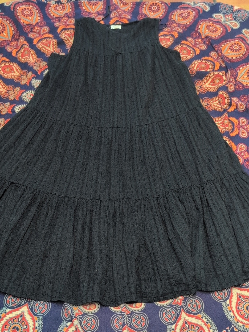 World Market Sleeveless Black Cotton Dress. - Picture 3 of 7
